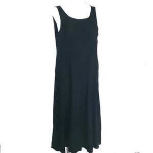 Eileen Fisher Black 100% Silk A-Line Dress Size XL